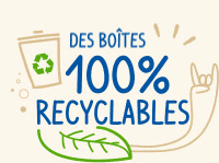 Des boîtes 100% recyclables